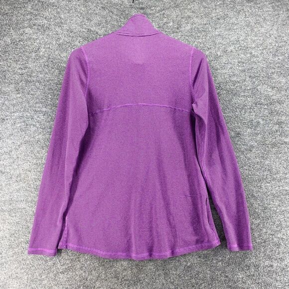 Champion Activewear Track Jacket Women M Medium Purple Striped High Neck Zipper - Picture 2 of 7